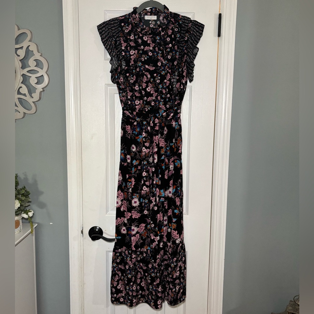 Sandro Bouna Sleeveless Floral-Print Midi Dress - Picture 4 of 10